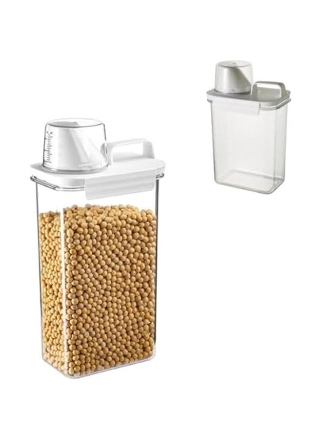 هوكور HOOKOR Rice Storage Container, Food Storage Containers with Lids, Measuring Cup Clear,Grain and Miscellaneous Grain Storage Tank, Tea and Dried Fruit Storage Tank, Sealed tank (2300ML) - Image 1
