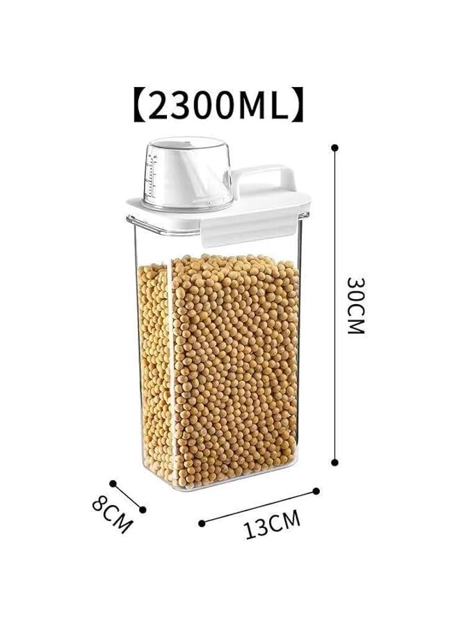 هوكور HOOKOR Rice Storage Container, Food Storage Containers with Lids, Measuring Cup Clear,Grain and Miscellaneous Grain Storage Tank, Tea and Dried Fruit Storage Tank, Sealed tank (2300ML) - Image 2