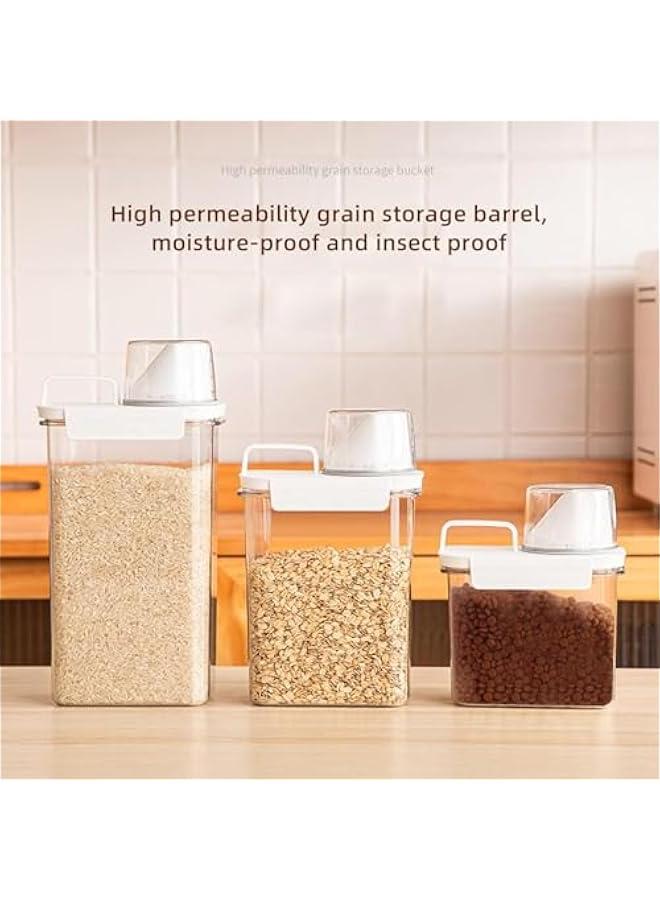 هوكور HOOKOR Rice Storage Container, Food Storage Containers with Lids, Measuring Cup Clear,Grain and Miscellaneous Grain Storage Tank, Tea and Dried Fruit Storage Tank, Sealed tank (2300ML) - Image 3