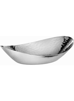 KEDGE Kedge Stainless Steel Hammered Finish Cutting Oval Bread Basket, Small  - Image 1