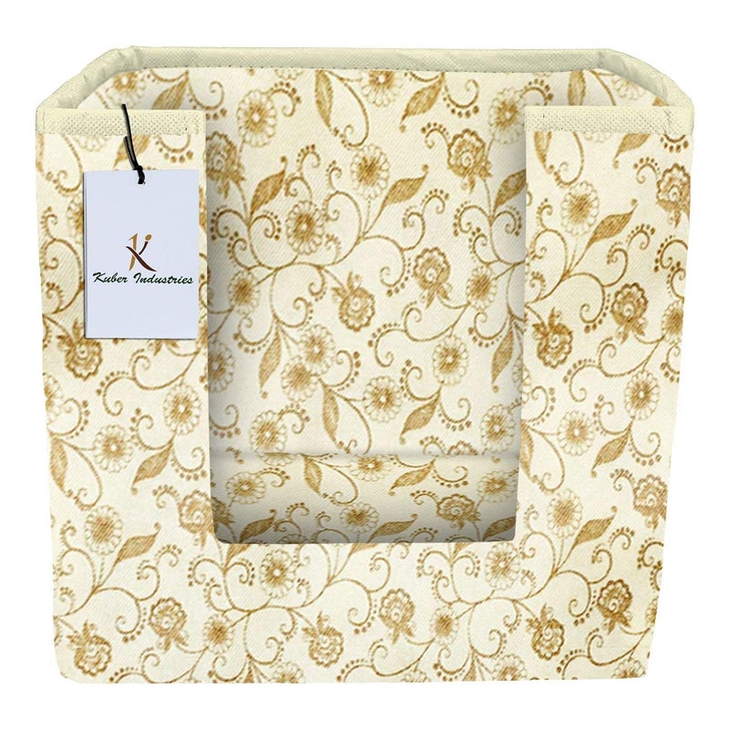 Kuber Industries Exclusive Metalic Printed 2 Piece Non Woven Shirt Stacker Wardrobe Organizer Set Brown Brige CTGTC34917 - Image 4