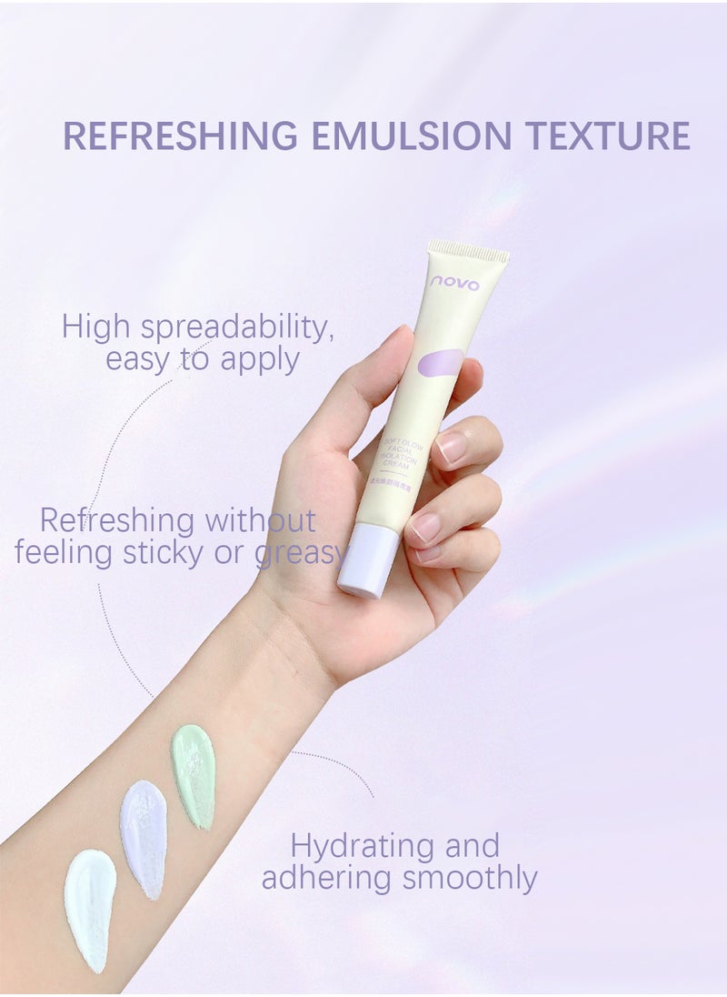 Novo - Soft Glow Facial Isolation Cream, Color Correcting Facial Serum, Moisturizing Primer Face Makeup Base, Skin Tone Correcting, 25g - Image 1