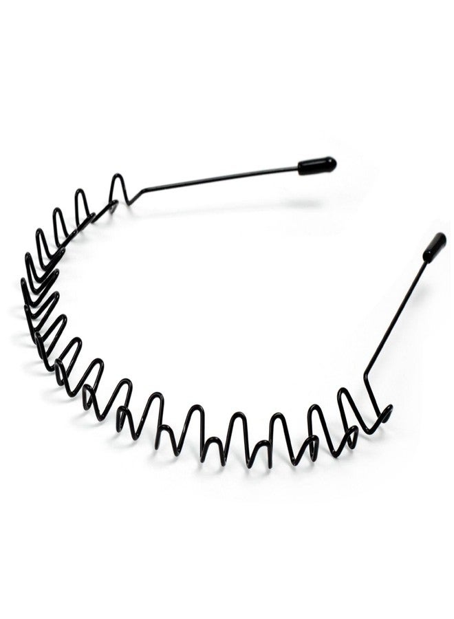 Zoolinn Unisex Metal Hair Band - Adjustable Elastic Non-Slip Headband for Men & Women, Wavy Design, Sports and Daily Use - Image 1
