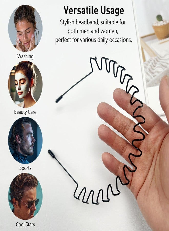 Zoolinn Unisex Metal Hair Band - Adjustable Elastic Non-Slip Headband for Men & Women, Wavy Design, Sports and Daily Use - Image 5