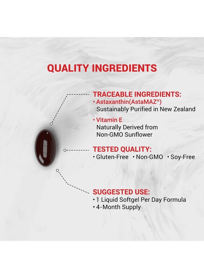 Naturalis New Zealand Astaxanthin (12Mg) ; Enhanced With Natural Vitamin E ; Non Gmo Soy & Gluten Free ; 120 Softgels (4 Month Supply) - Image 4