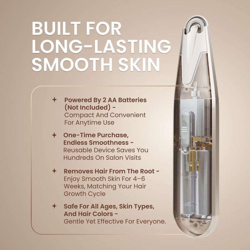 Epilady إيبيلادي إستيتيك بيرل لإزالة الشعر للوجه للنساء، مزيل شعر الوجه للنساء | يتضمن حقيبة وفرشاة تنظيف، ملاقط كهربائية لإزالة شعر الوجه للنساء - Image 4
