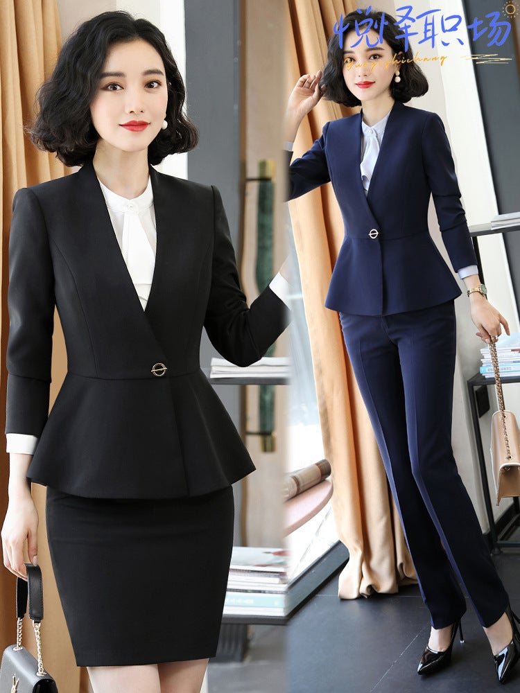 Stewardess Professional Suit Female Temperament El Reception Work Suit Skirt Beauty Salon Beautician Work Clothes High-End - Image 2