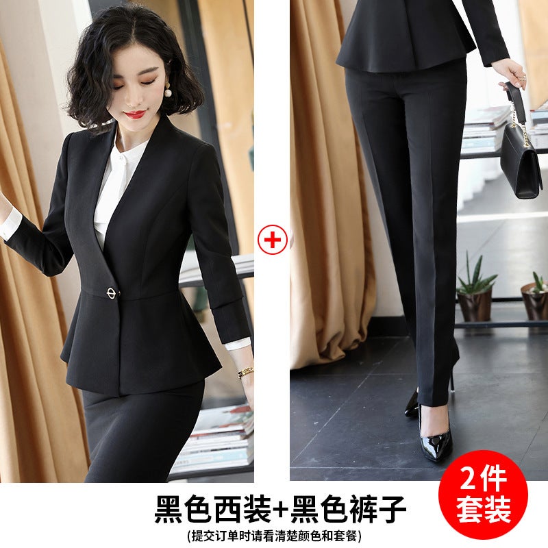 Stewardess Professional Suit Female Temperament El Reception Work Suit Skirt Beauty Salon Beautician Work Clothes High-End - Image 1