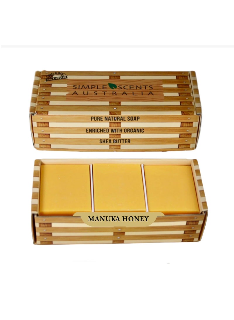 Simple Scents Australia Manuka Honey Scented Natural Soap Bars 6 Bars 35oz Moisturizing French Triple Milled Soap Bars Enriched with Shea Butter  Pure Plant Oil Bath  Body Soap Bars 
