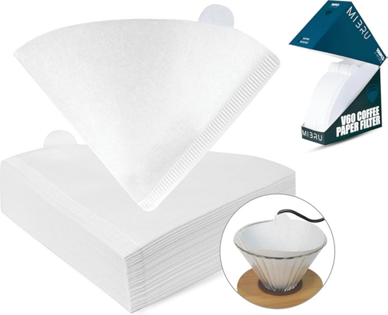 MIBRU ÙÙ„Ø§ØªØ± Ù‚Ù‡ÙˆØ© 2 Ø§Ù„Ù‰ 4 Ø§ÙƒÙˆØ§Ø¨ Ù…Ù† Ù…ÙŠØ¨Ø±Ùˆ Ø¹Ø¯Ø¯ 40 Ø­ÙŠØ© Ù…Ù†Ø§Ø³ÙŠØ© Ù„ØªÙ‚Ø·ÙŠØ± ÙˆØªØ´Ø±ÙŠØ­ Ø§Ù„Ù‚Ù‡ÙˆØ© GATER V60 Coffee Paper Filters 2-4 CUPS 40 pcs Per Bag Barista Coffee Accessories Maker Stocked WHITE Percolator Filter