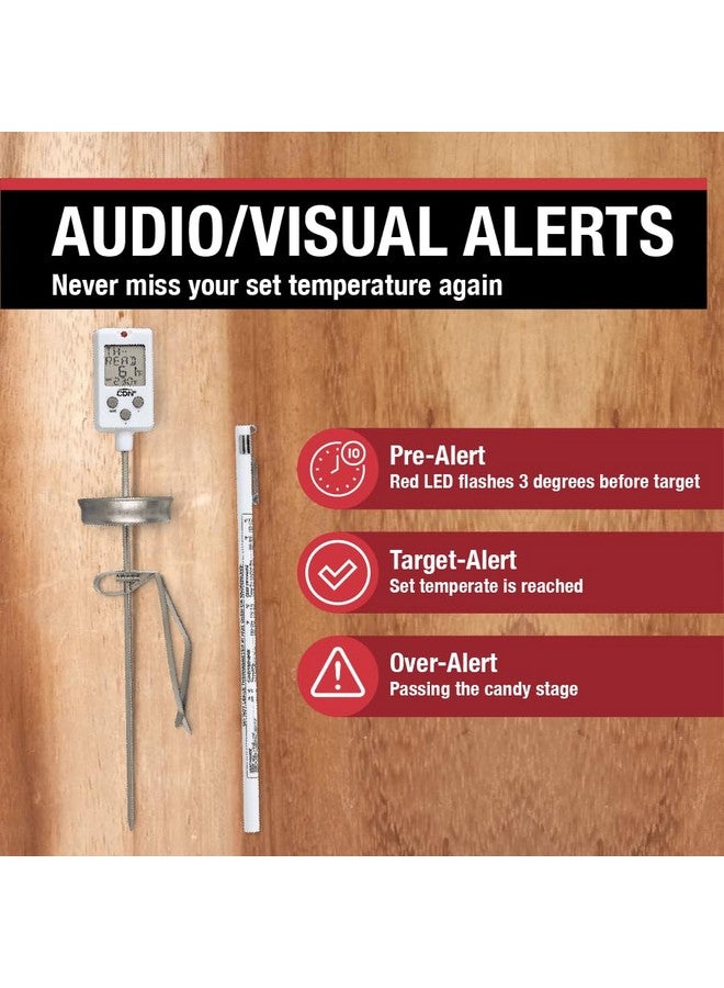 CDN Digital Candy Thermometer Long 8'' Stainless Steel Stem, Adjustable Pot Clip, Preset Candy Stages with Audio/Visual Alerts, Instant Read For Cooking, Deep Frying & Oil - DTC450 - Image 2