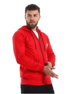 Caesar Mens Plain Hoodie With Zippper  - Image 2