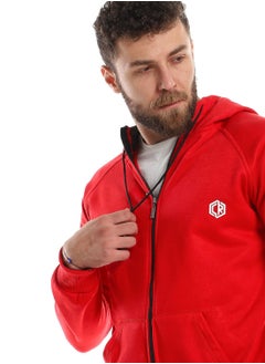 Caesar Mens Plain Hoodie With Zippper  - Image 4