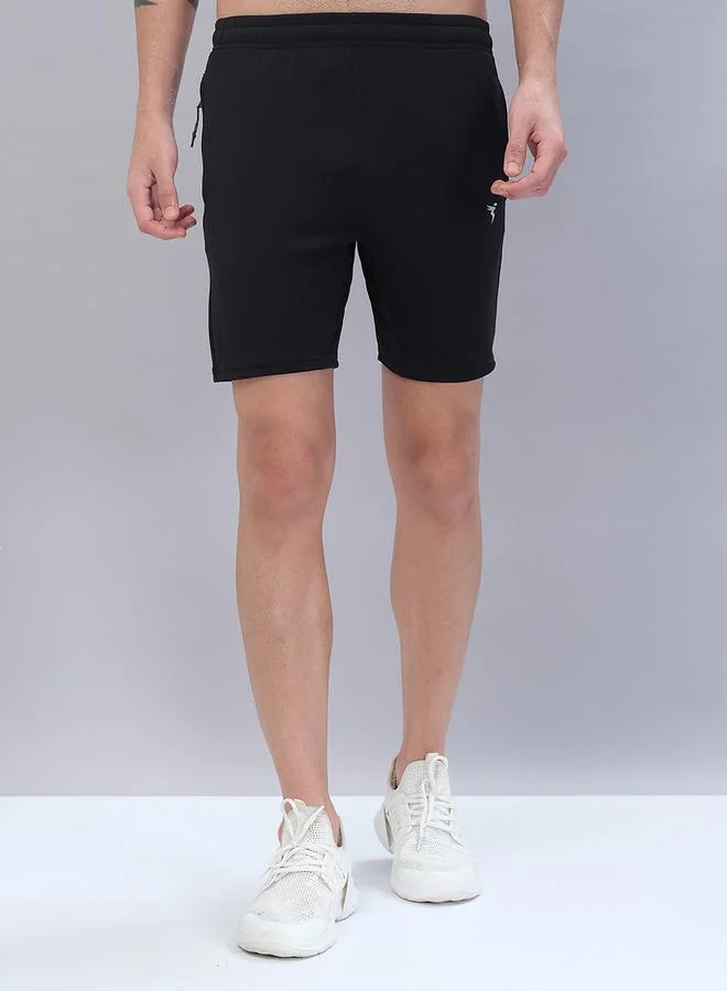 Technosport Solid Slim Fit Shorts by Styli