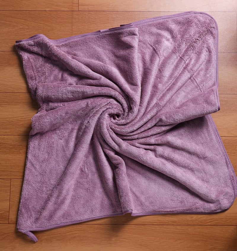 Fezora® Large Bath Towels for Men & Women | Microfiber Bath Towel | Soft, Absorbent, Quick-Dry Towel (Pack of 2, Wine & Sky Blue) - Image 2