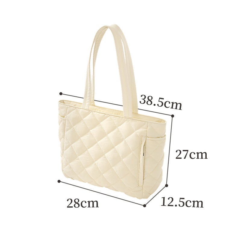 Beilian Women's Large Capacity Diamond Quilted Tote Bag - Image 5