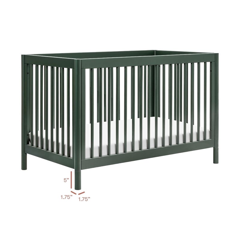 babyletto Gelato Crib and Dresser Feet Pack in Forest Green - Image 3