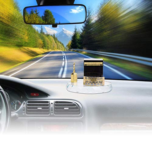 Hztyyier Islamic Crystal Kaaba Clock Tower Model, Gilded Miniature Showpiece, Religious Architecture Decor - Image 3