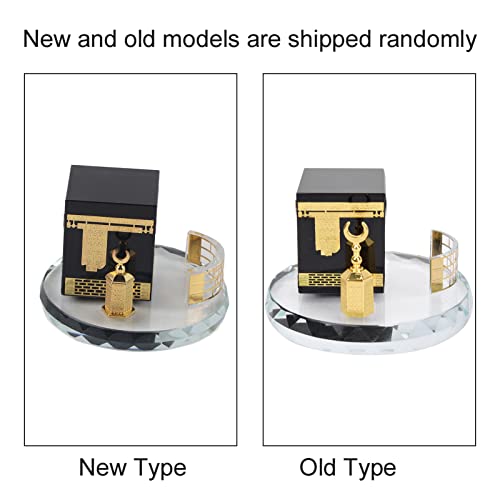 Hztyyier Islamic Crystal Kaaba Clock Tower Model, Gilded Miniature Showpiece, Religious Architecture Decor - Image 5