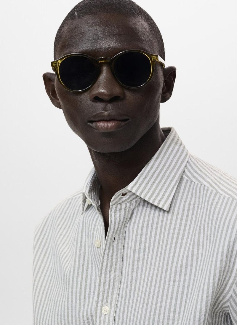 Mango Man Regular-fit stripe-textured shirt - Image 4