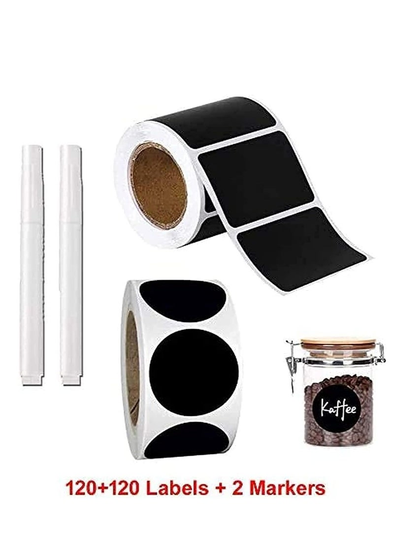 بريميفي 2 لفافة من ملصقات السبورة مقاومة للماء مع 2 قلم تحديد للبرطمانات - Image 1