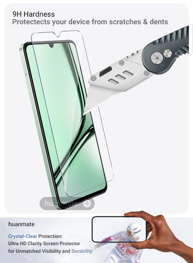 huanmate Realme Note 60x Tempered Glass Screen Protector – High Transparency, Delicate Touch, Anti-Explosion, Smooth Arc Edges, Easy Installation, Screen Protector for Realme Note 60x - Image 3