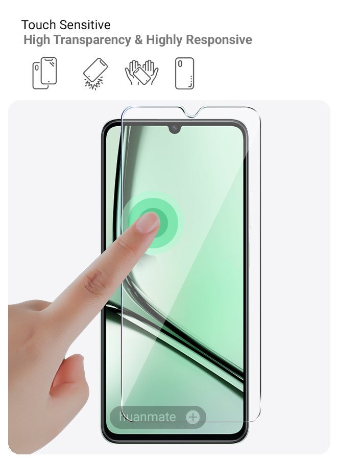 huanmate Realme Note 60x Tempered Glass Screen Protector – High Transparency, Delicate Touch, Anti-Explosion, Smooth Arc Edges, Easy Installation, Screen Protector for Realme Note 60x - Image 4
