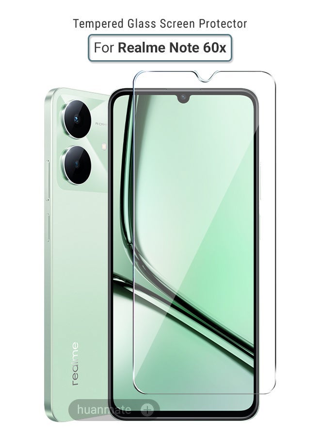 huanmate Realme Note 60x Tempered Glass Screen Protector – High Transparency, Delicate Touch, Anti-Explosion, Smooth Arc Edges, Easy Installation, Screen Protector for Realme Note 60x - Image 1