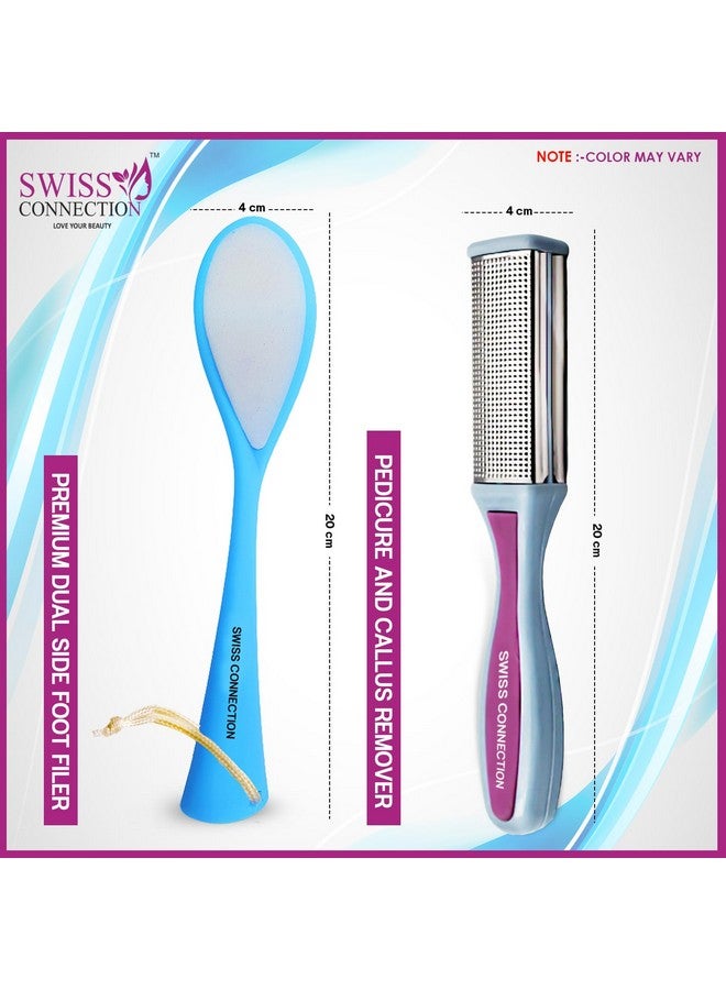 Swiss Connection أدوات تنظيف القدم من سويس كونكشن، العناية الكاملة بالقدم، منتجات العناية بالقدم سهلة الحمل، ملحقات الحمام للاستخدام للرجال والنساء (عبوة من 2) - Image 2