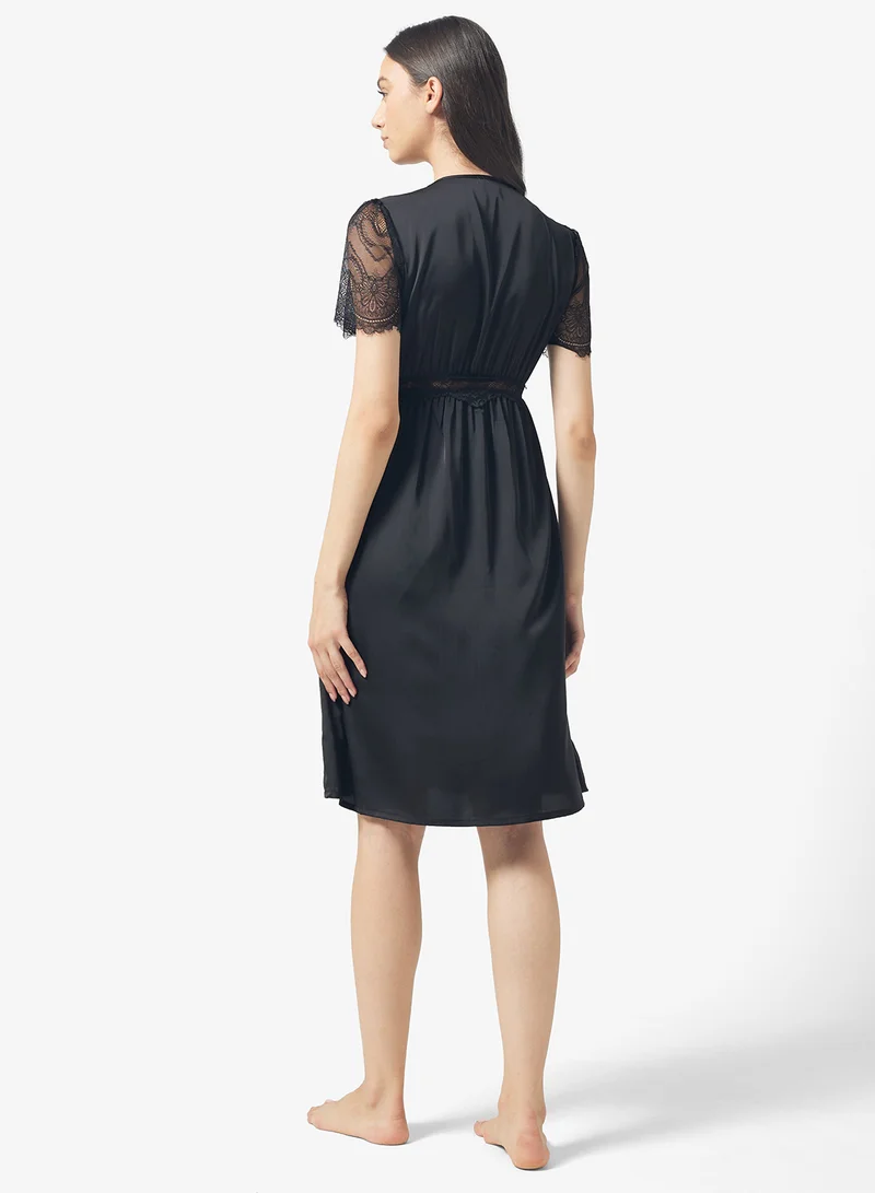 ELLA Night Dress With Lace Trims