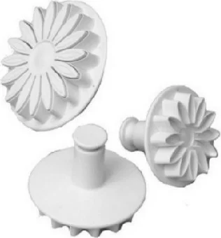 Hobs Sunflower Gerbera Flower Cookie Mold with Push Injector 3 Pieces