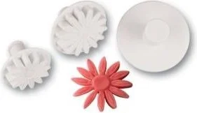 Hobs Sunflower Gerbera Flower Cookie Mold with Push Injector 3 Pieces