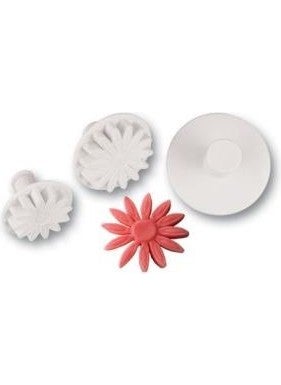 Hobs - Sunflower Gerbera Flower Cookie Mold with Push Injector 3 Pieces - Image 1