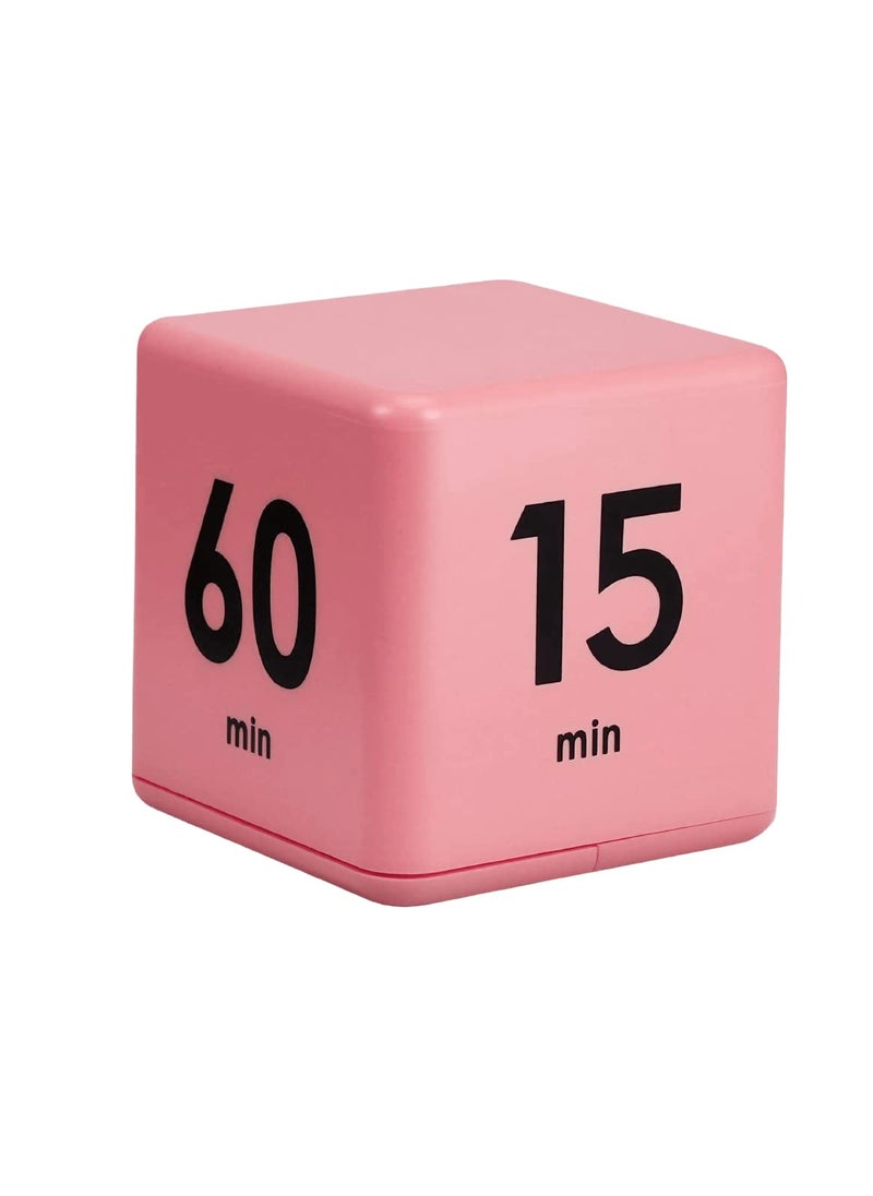 Feilifan Feilifan Cube Timer Kitchen Timer Kids Timer for ADHD Productivity Workout Flip Timer Classroom for StudyTime Countdown Management Settings 15 20 30 60 Minutes Pink 
