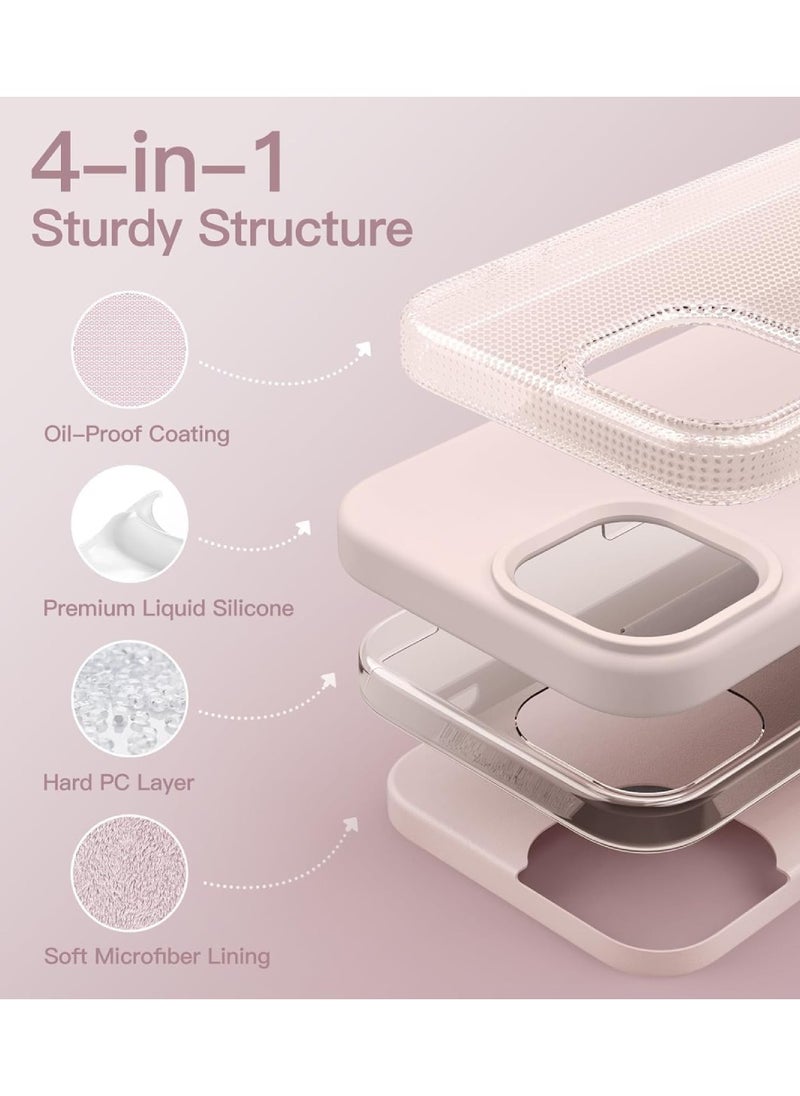 Yuwell - iPhone 15 Plus Case Silicone Phone Case Shockproof Protective Case Cover Anti-Scratch Microfiber Lining 4 Layers Ultra Slim iPhone Case 6.7 Inch iPhone 15 Plus Silicone Case Misty Rose - Image 1