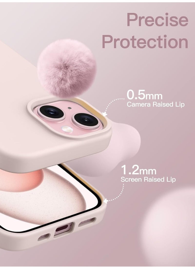 Yuwell - iPhone 15 Plus Case Silicone Phone Case Shockproof Protective Case Cover Anti-Scratch Microfiber Lining 4 Layers Ultra Slim iPhone Case 6.7 Inch iPhone 15 Plus Silicone Case Misty Rose - Image 1