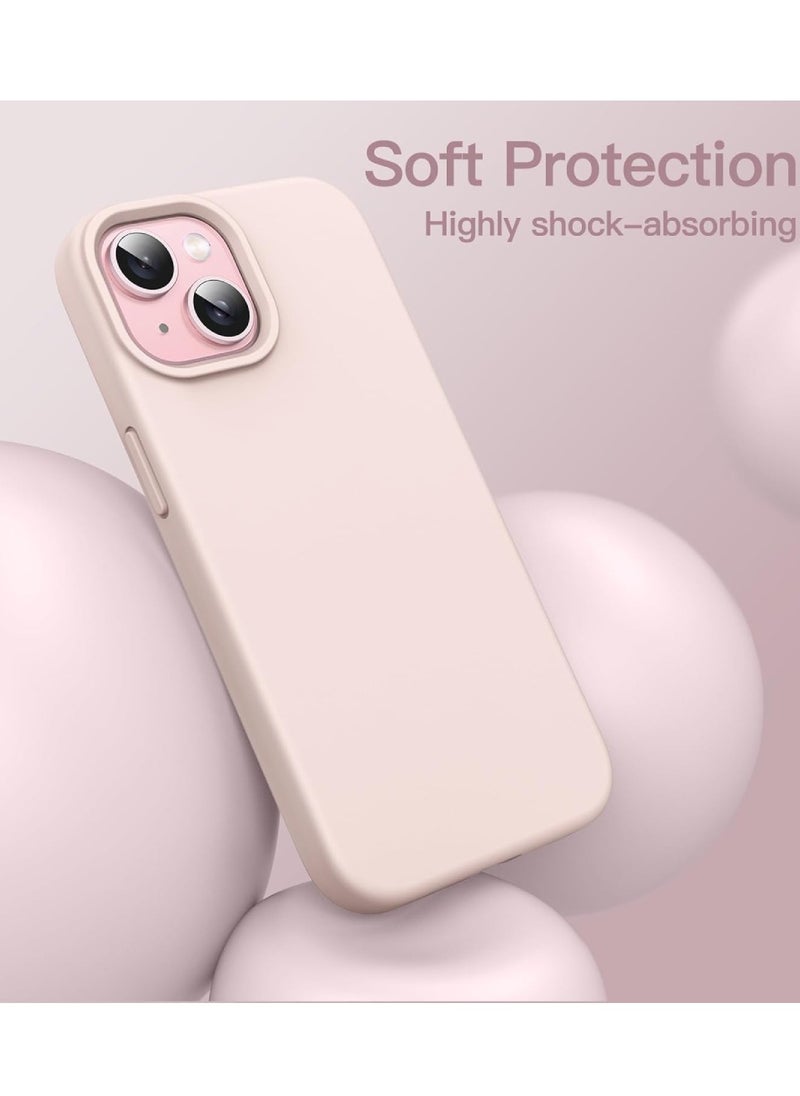 Yuwell - iPhone 15 Plus Case Silicone Phone Case Shockproof Protective Case Cover Anti-Scratch Microfiber Lining 4 Layers Ultra Slim iPhone Case 6.7 Inch iPhone 15 Plus Silicone Case Misty Rose - Image 1