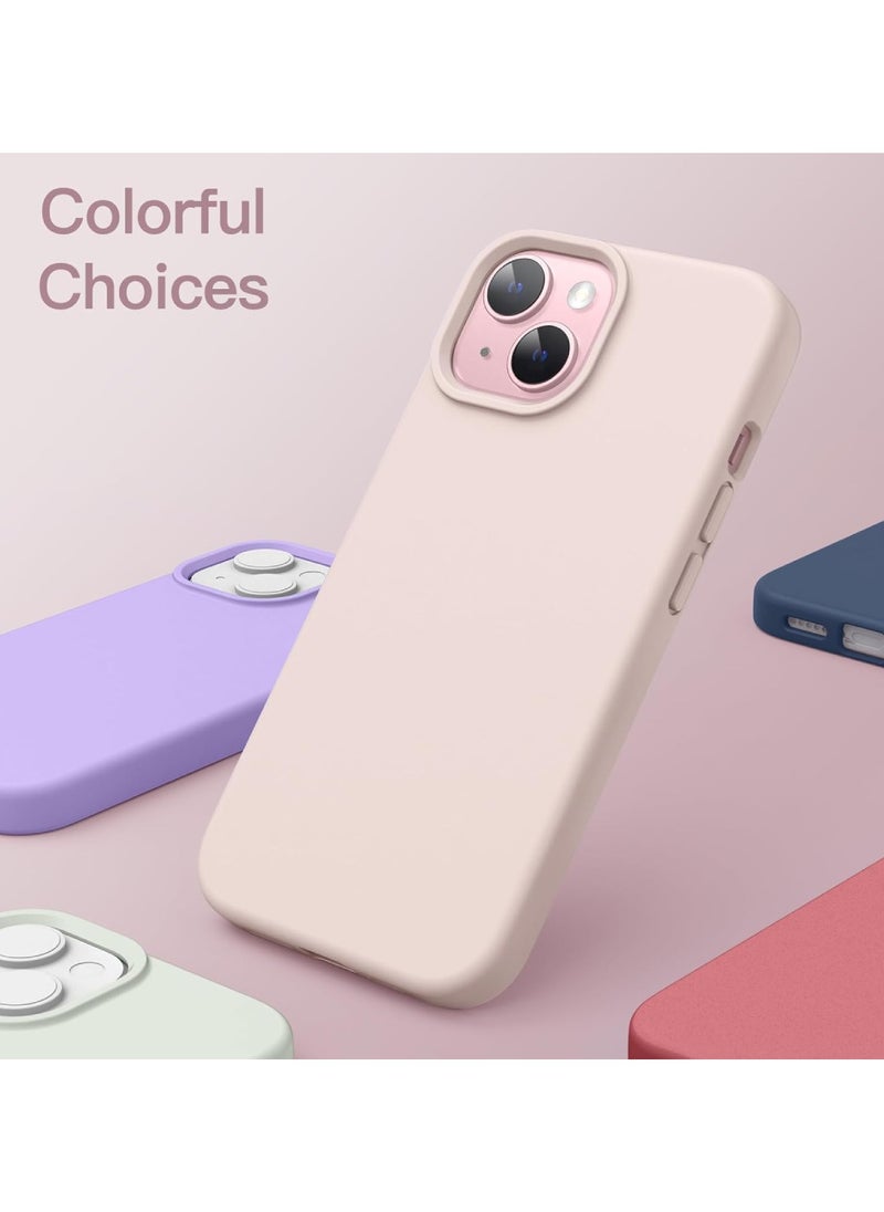Yuwell - iPhone 15 Plus Case Silicone Phone Case Shockproof Protective Case Cover Anti-Scratch Microfiber Lining 4 Layers Ultra Slim iPhone Case 6.7 Inch iPhone 15 Plus Silicone Case Misty Rose - Image 1