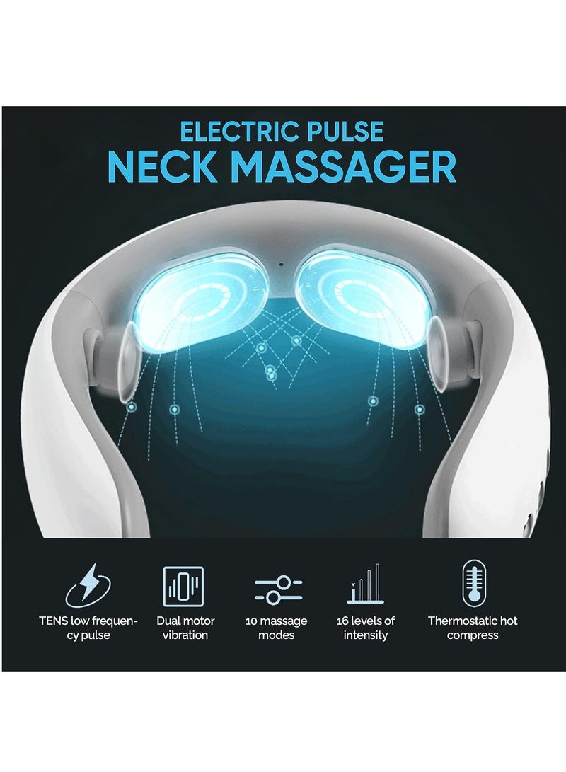 general Electric Neck Massager with Heat,Neck Lymphatic Massager for Pain and Fatigue Relief, 10 Modes 16 Levels Cordless and Portable Neck Massager Perfect Gifts - Image 3