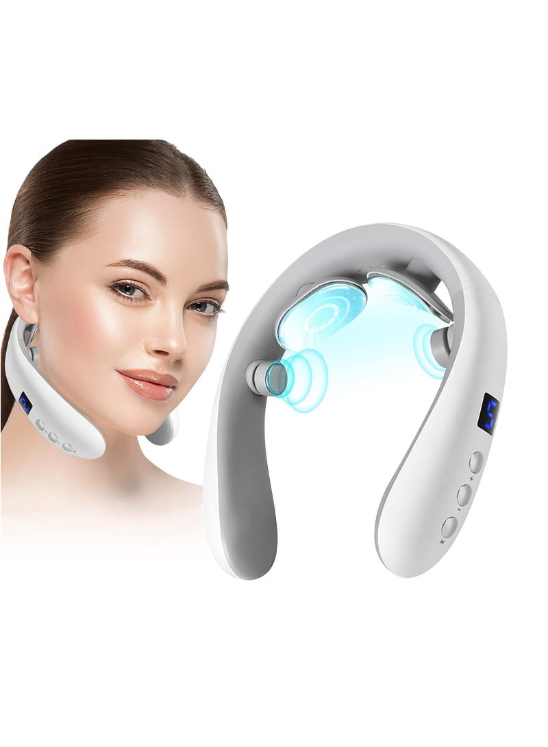 general Electric Neck Massager with Heat,Neck Lymphatic Massager for Pain and Fatigue Relief, 10 Modes 16 Levels Cordless and Portable Neck Massager Perfect Gifts - Image 1