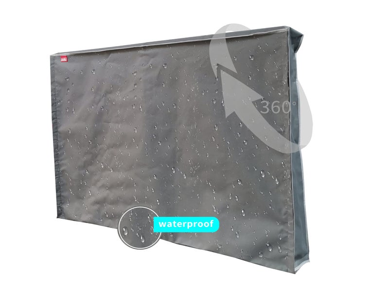 acoveritt Outdoor 55" TV Set Cover,Scratch Resistant Liner Protect LED Screen Best-Compatible with Standard Mounts and Stands (Light Gray) - Image 4