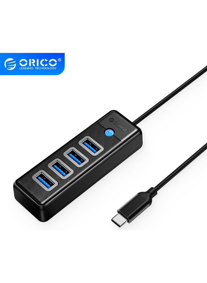 Orico Type-C To 4 Port Usb3.0 5gbps Multi USB Port Multiplexer Hub, 15CM, Black, PW4U-C3-015-BK  - Image 2