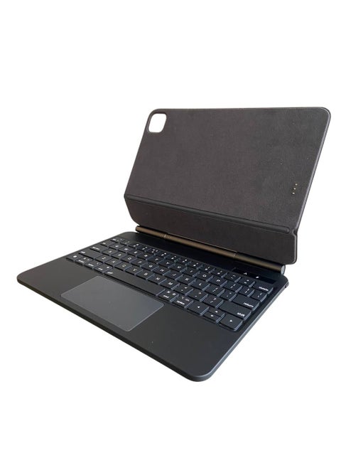 Magic Keyboard Case Smart Plug & Play for iPad Air 13 Inch 2024 and iPad Pro 12.9 Inch - 7 Color Backlight - Multi-Touch Trackpad - Magnetic Floating Stand