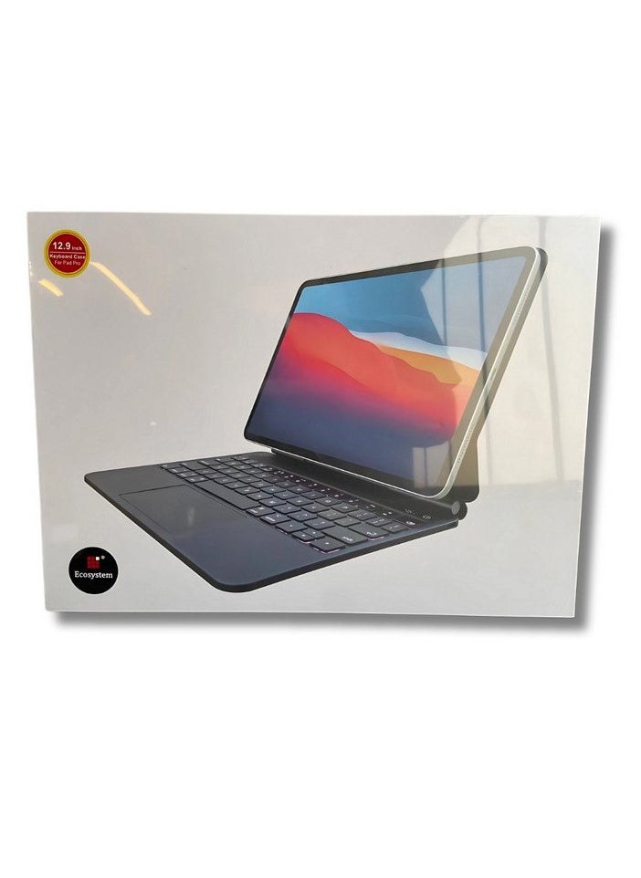 Generic - Magic Keyboard Case Smart Plug & Play for iPad Air 13 Inch 2024 and iPad Pro 12.9 Inch - 7 Color Backlight - Multi-Touch Trackpad - Magnetic Floating Stand - Image 1