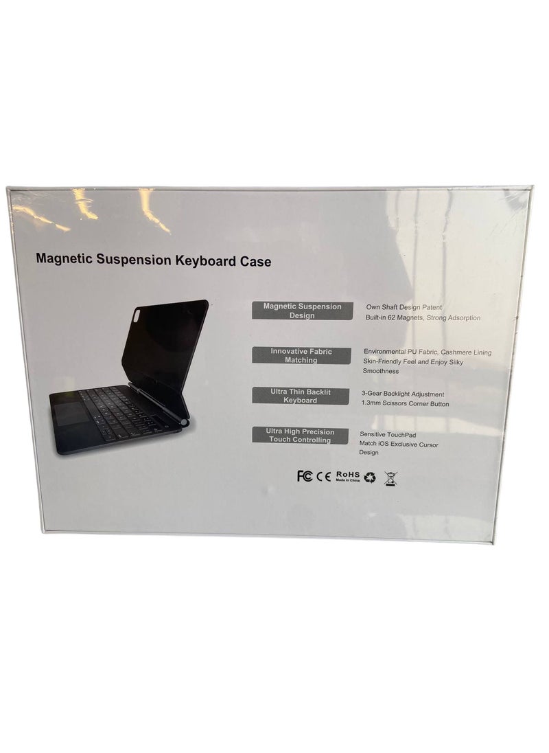 Generic - Magic Keyboard Case Smart Plug & Play for iPad Air 13 Inch 2024 and iPad Pro 12.9 Inch - 7 Color Backlight - Multi-Touch Trackpad - Magnetic Floating Stand - Image 1