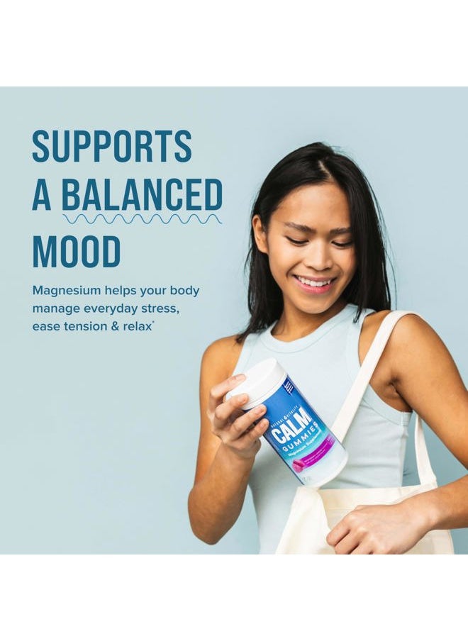 Natural Vitality - CALM, Magnesium Citrate Supplement, Stress Relief Gummies, Supports a Healthy Response to Stress, Gluten Free, Vegan, Raspberry Lemon Flavored, 60 Gummies - Image 1