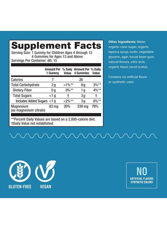Natural Vitality - CALM, Magnesium Citrate Supplement, Stress Relief Gummies, Supports a Healthy Response to Stress, Gluten Free, Vegan, Raspberry Lemon Flavored, 60 Gummies - Image 1