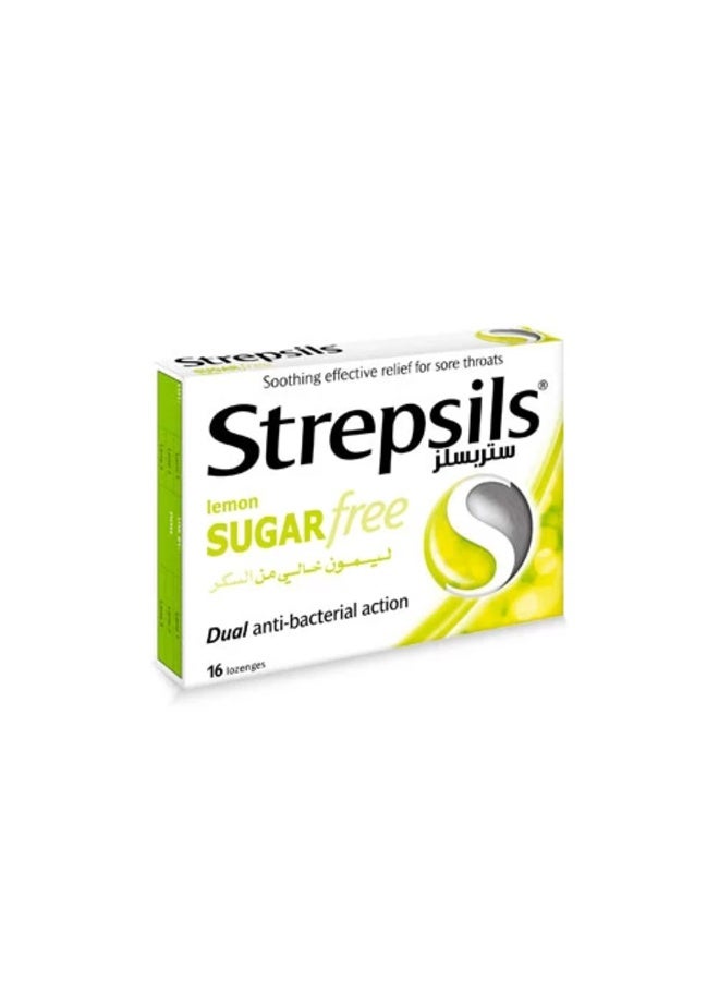 Strepsils Lemon Sugar-Free Lozenges, 16 Count
