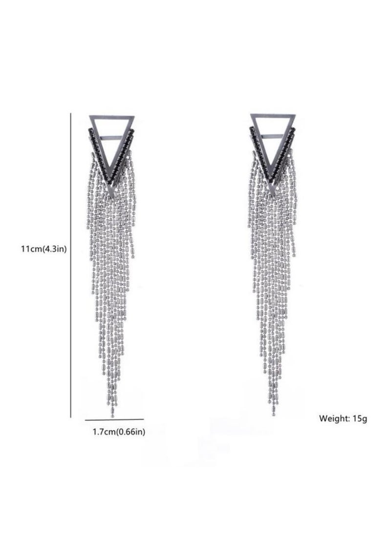 إيكوال حلق أذن نسائي طويل انيق وعصري مرصع بالزركون - Image 4