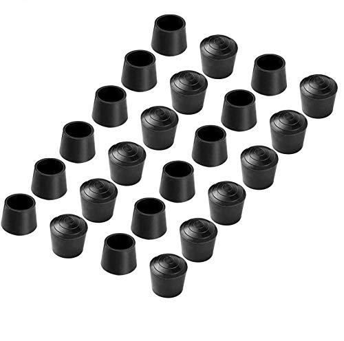 Vankcp 50Pcs Chair Leg Cap Tips,Vankcp 7/8 Inch Rubber Black Round Anti Slip Caps Chair Legs For Table Folding Chairs (50Pcs) - Image 1